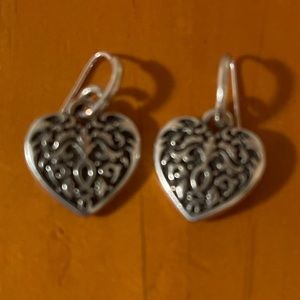 Classic Brighton Heart Earrings Black Scrollwork